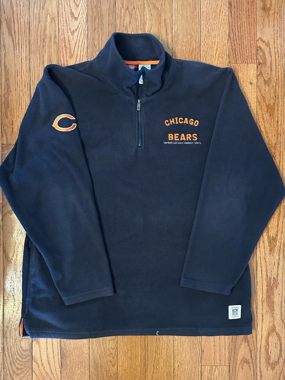 Chicago Bears Reebok Gridiron Classic Vintage 1/4 Zip Size XL